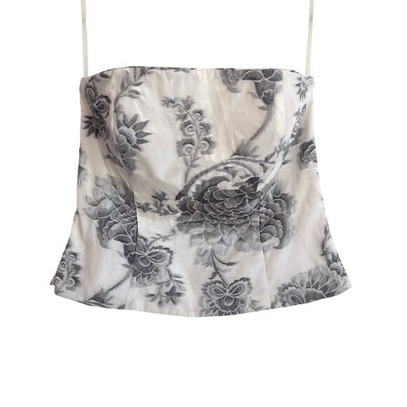 White House Black Market Tops - White House Black Market Floral Brocade Corset Bustier Top Size 8 Strapless